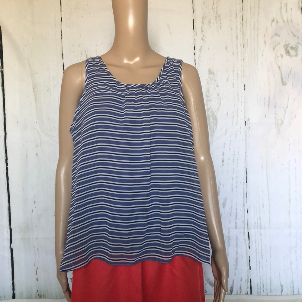 LOFT Lined Striped Sleeveless Top LP